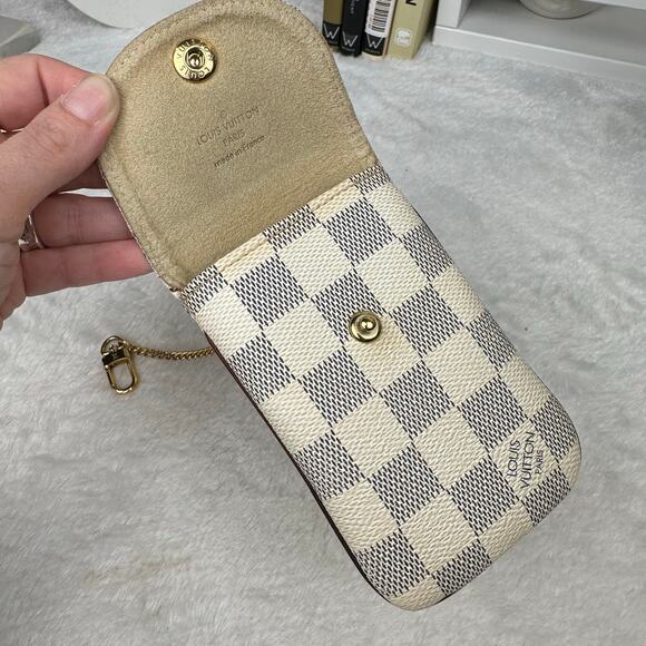 Louis Vuitton Damier Azur small wristlet 
pouch lanyard. ID/ badge holder CUTE - Picture 10 of 14